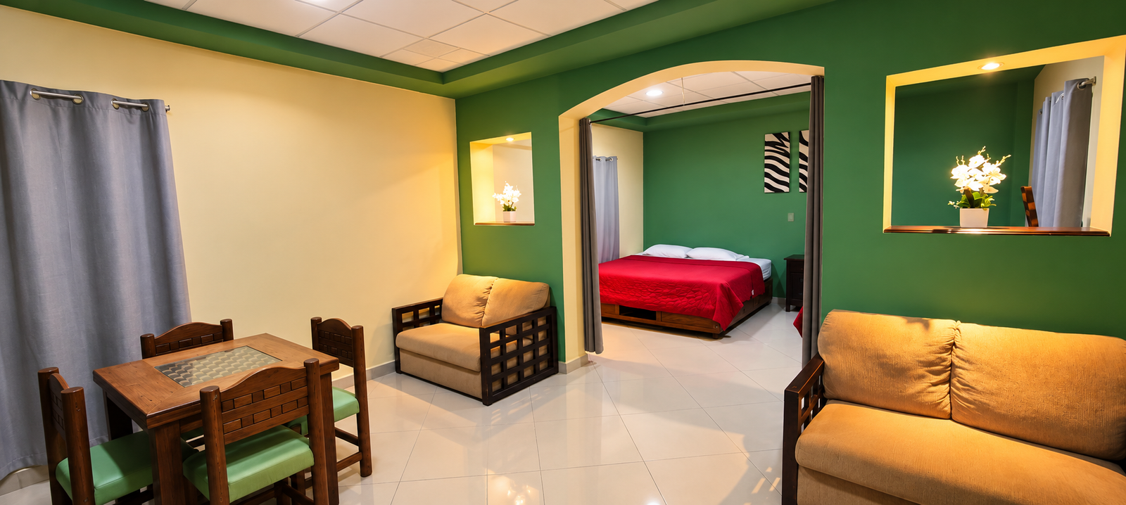Suite moderna con dormitorio en arco
